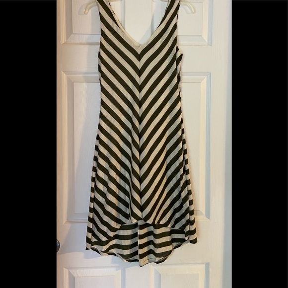 As U Wish Olive Green and Cream Stripped Dress Size XS - Picture 1 of 9